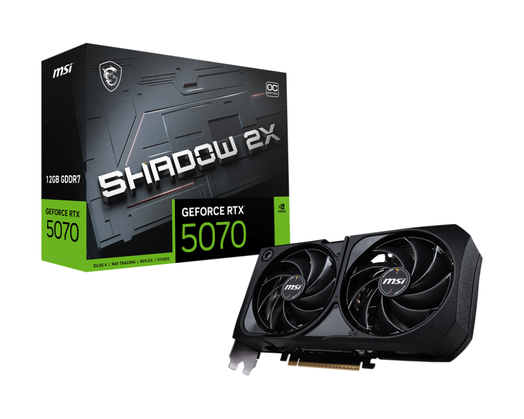 MSI Shadow RTX 5070 - 12GB | Dual Fan, 2x OC Edition