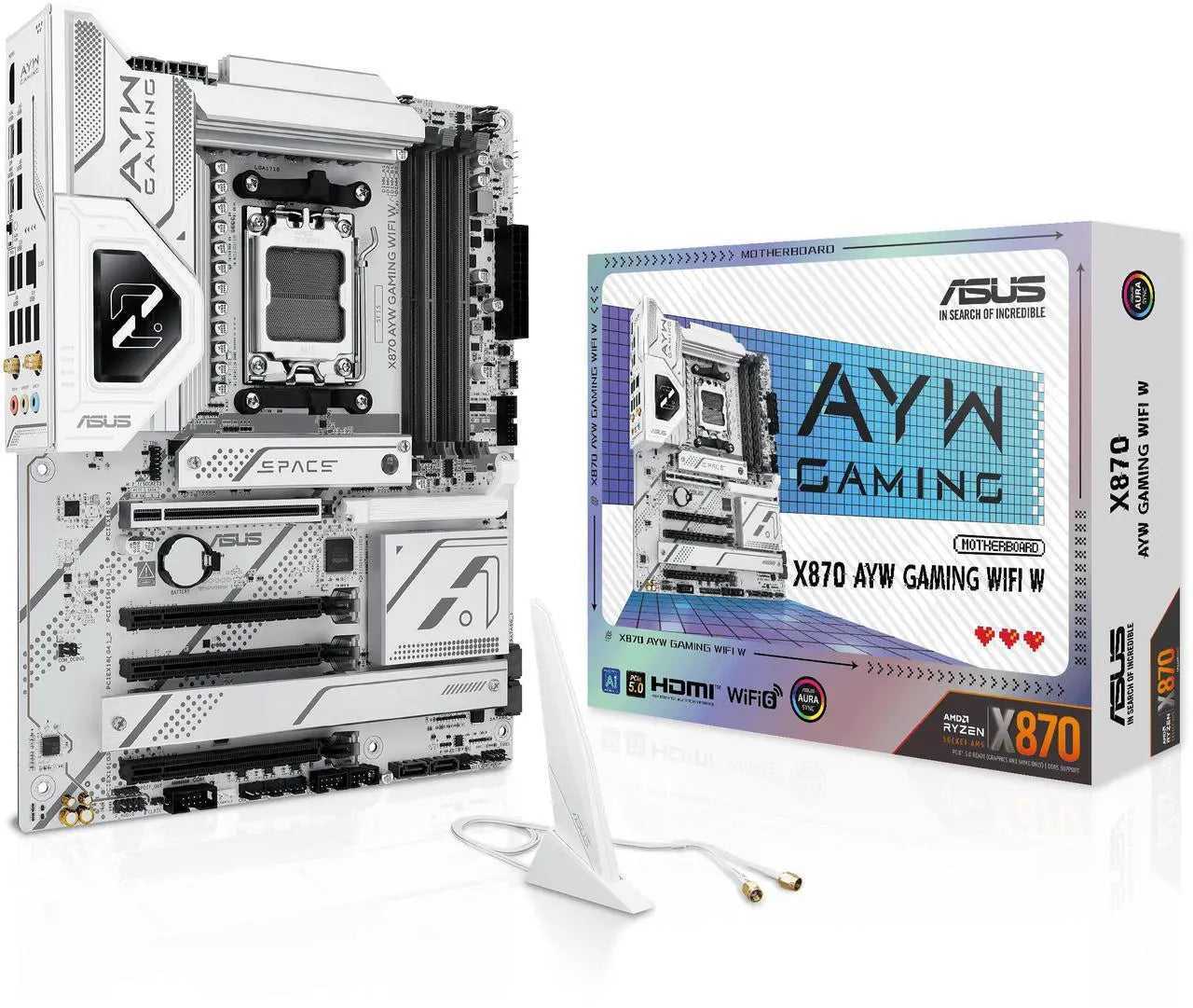 ASUS X870 AYW GAMING WIFI W AM5 ATX Motherboard - DDR5, PCIe 5.0, USB4, Wi-Fi 6