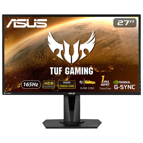 ASUS TUF Gaming - 27'' QHD (2560 x 1440) | 165Hz, 1ms, Extreme Low Motion Blur, Speaker, G-SYNC Compatible