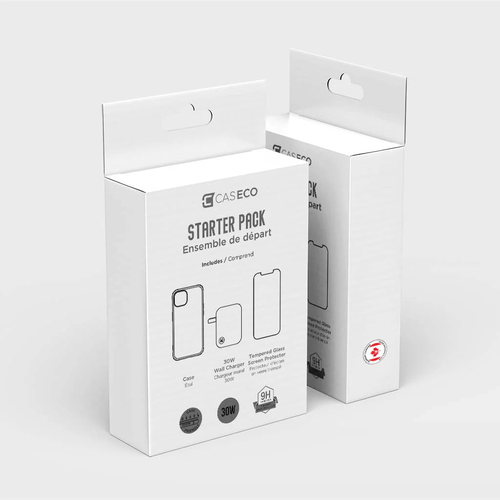 Caseco iPhone 16 Pro Max Starter Pack Bundle - Fremont Clear Case, Tempered Glass & 30W Charger