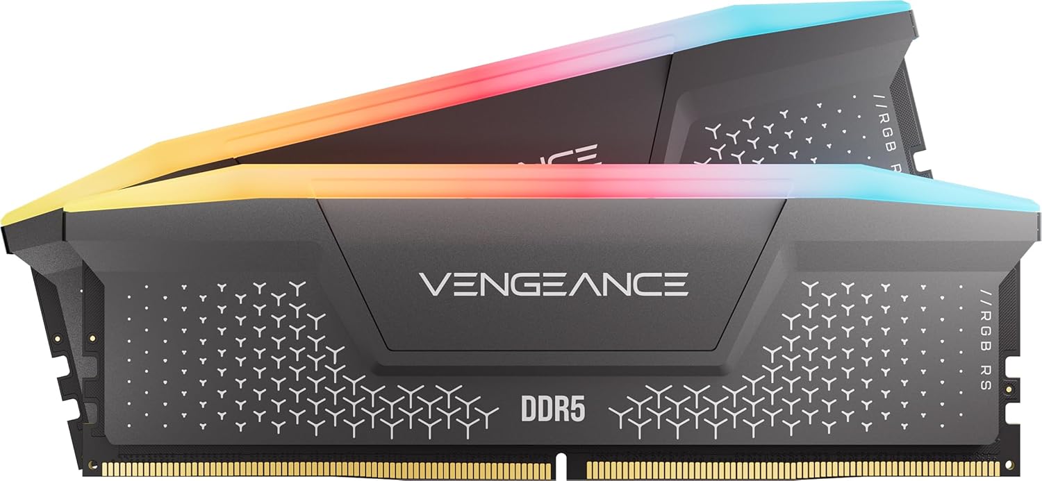 CORSAIR VENGEANCE RGB RS DDR5 32GB (2x16GB) 6000MHz CL36 Desktop Memory - AMD EXPO & Intel XMP