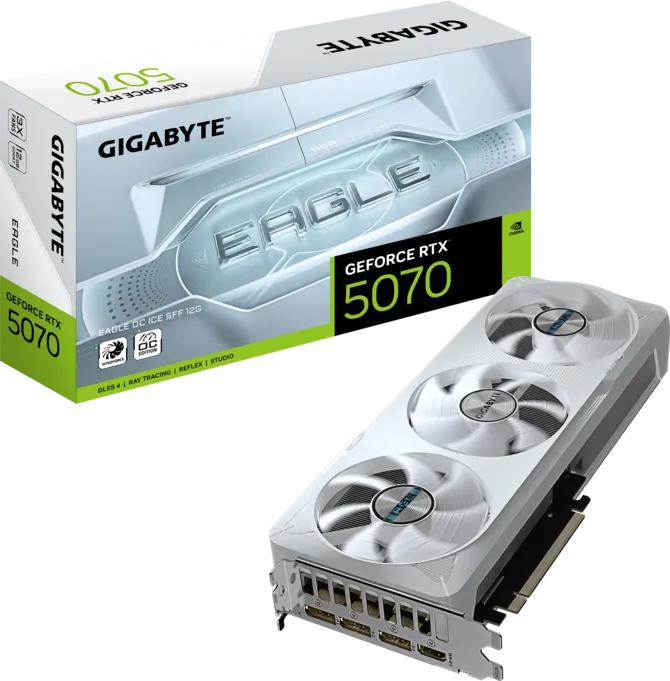 GIGABYTE GeForce RTX 5070 EAGLE OC ICE SFF 12G - 12GB GDDR7 | OC Edition, SFF