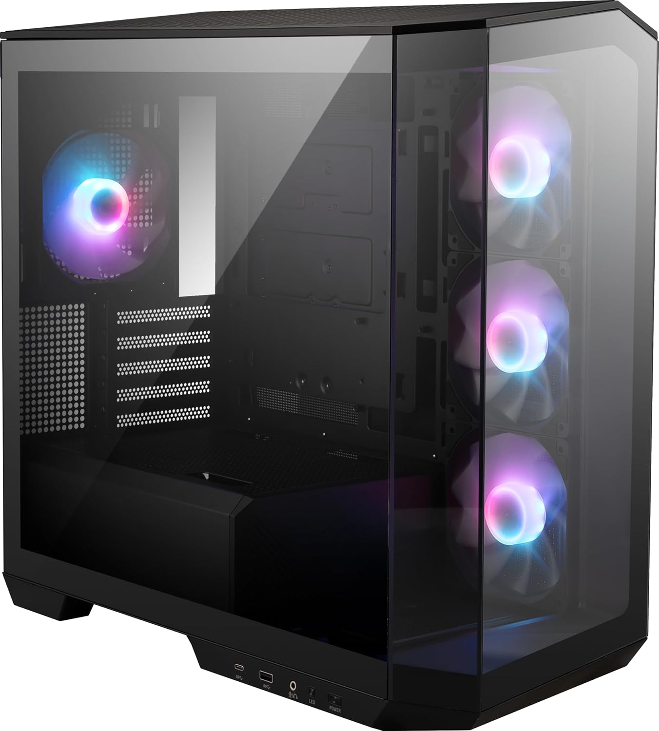 MSI MAG PANO M100R PZ Black Micro-ATX Gaming Case | 270° Panoramic Glass | 4 ARGB Fans