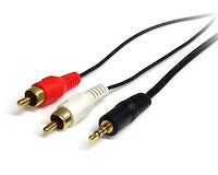 StarTech 3ft (0.9m) 3.5mm Stereo to 2 RCA Audio Cable - Male to Male