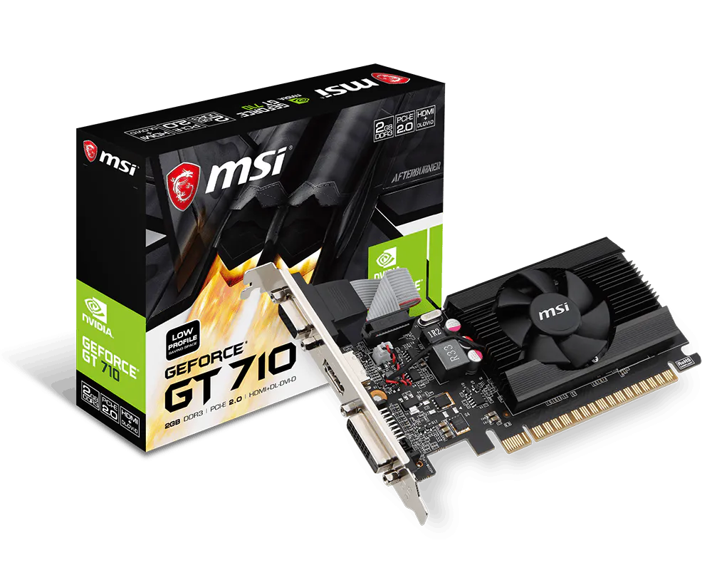 MSI GT 710 2GD3 LP - 2GB | Low Profile, Compact Size