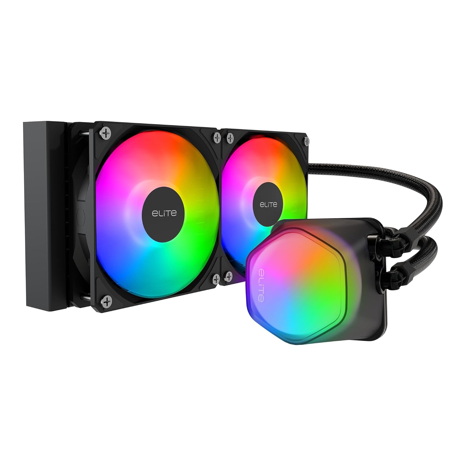 Cooler Master Elite Liquid 240 ARGB CPU Liquid Cooler - 240mm AIO Water Cooling System