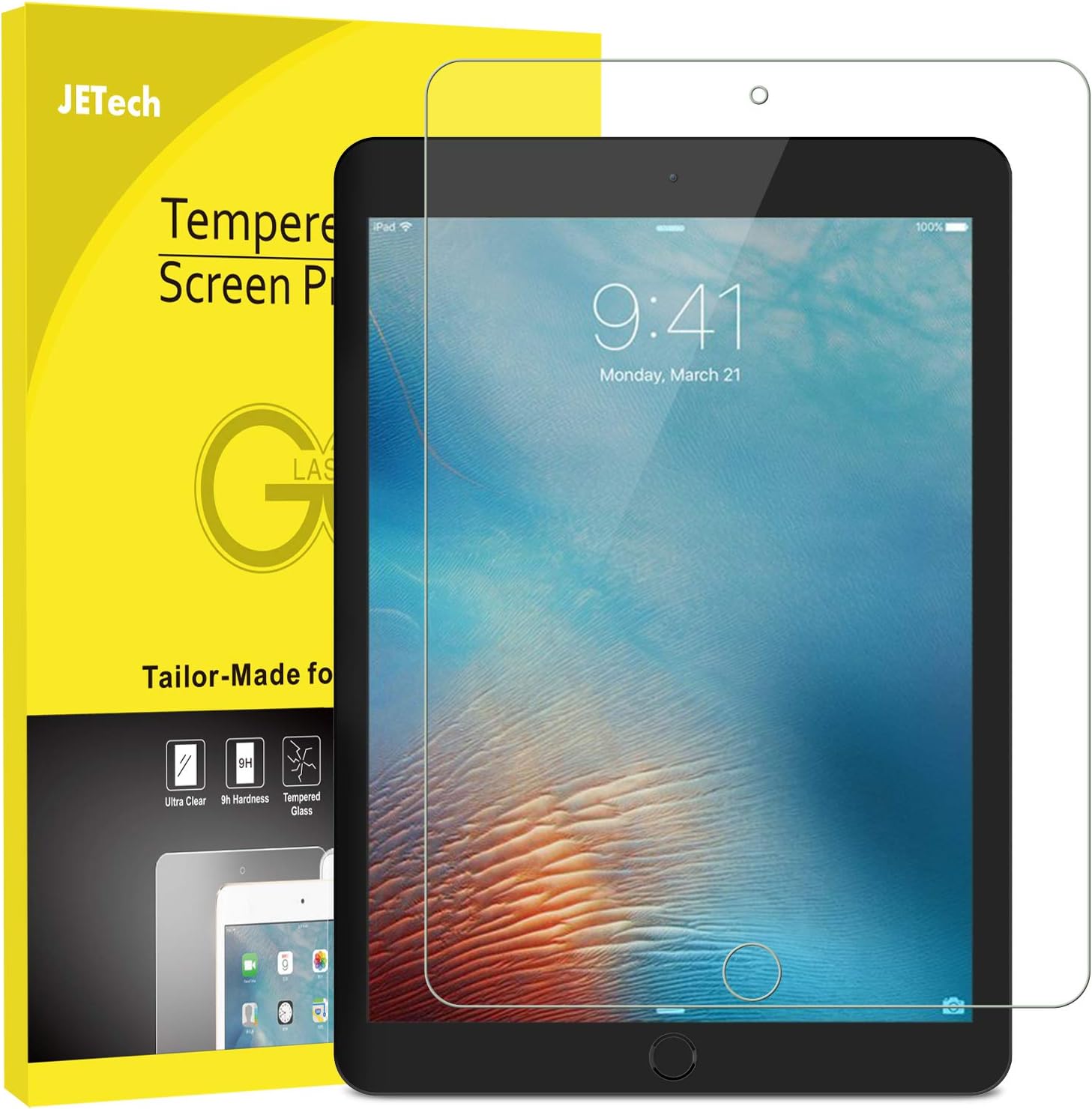 JETech Protecteur d’écran en verre trempé pour iPad Mini 4/5 – 9H – Transparent