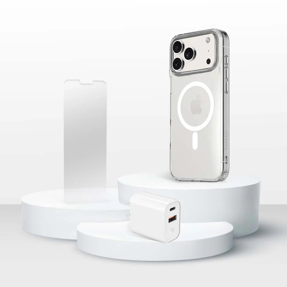 Caseco iPhone 17 Pro Max Case, Charger & Screen Protector Starter Kit