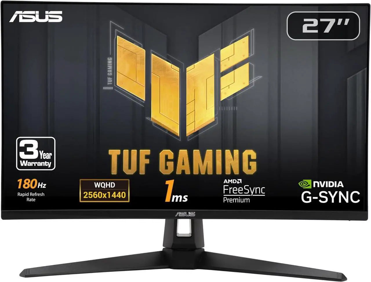ASUS TUF Gaming - 27'' QHD (2560 x 1440) | 180Hz, 1ms, Extreme Low Motion Blur, Speaker, G-SYNC Compatible