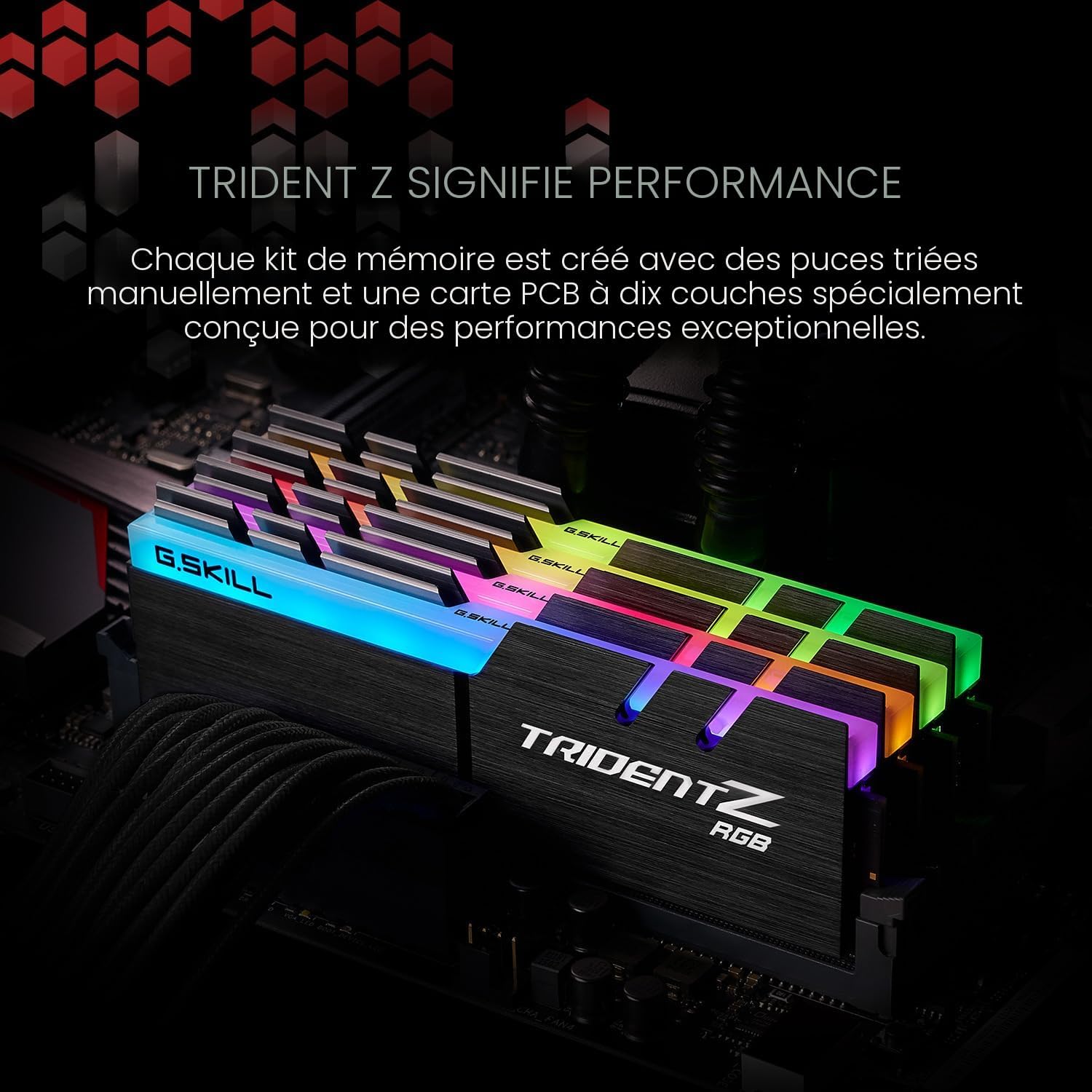 Kit mémoire de bureau G.SKILL Trident Z RGB 32 Go (2x16 Go) DDR4 3600 MHz CL18 F4-3600C18D-32GTZR