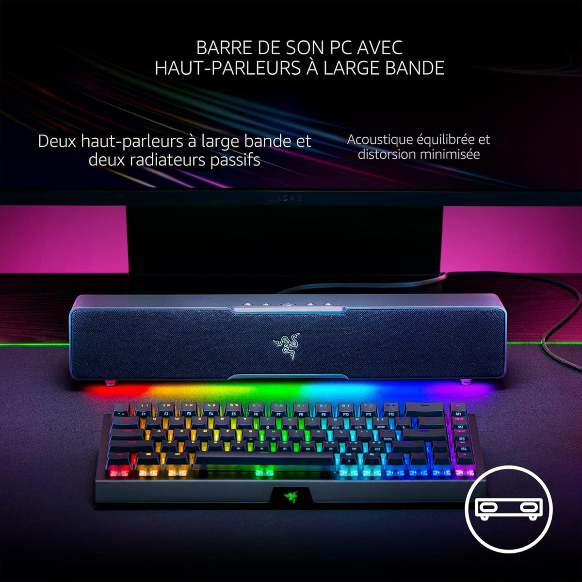 Barre de son de jeu USB-C Razer Leviathan V2 X – Bluetooth 5.0 et Chroma RGB