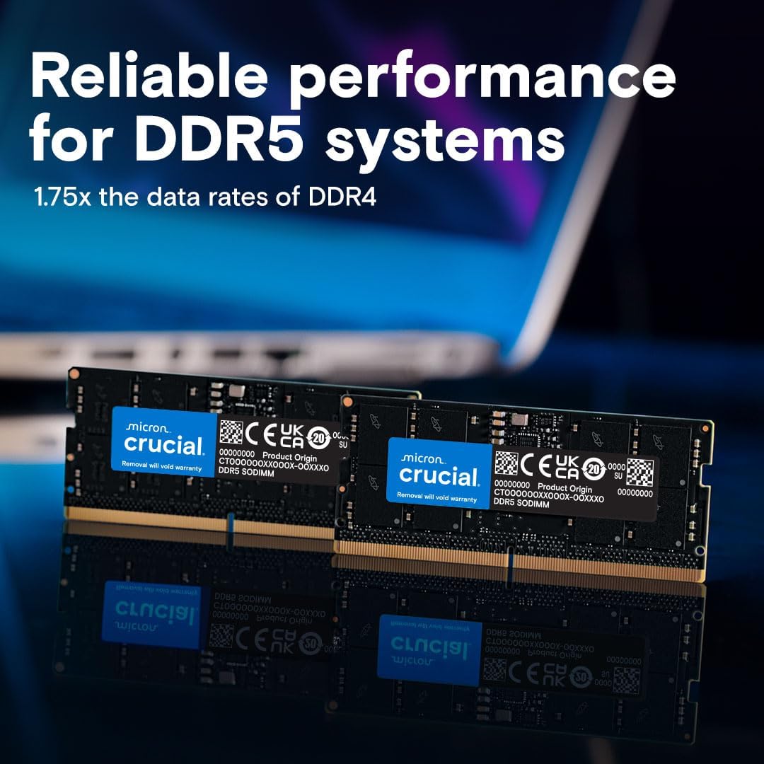 Crucial 8GB DDR5 5600MHz SO-DIMM Laptop Memory CT8G56C46S5
