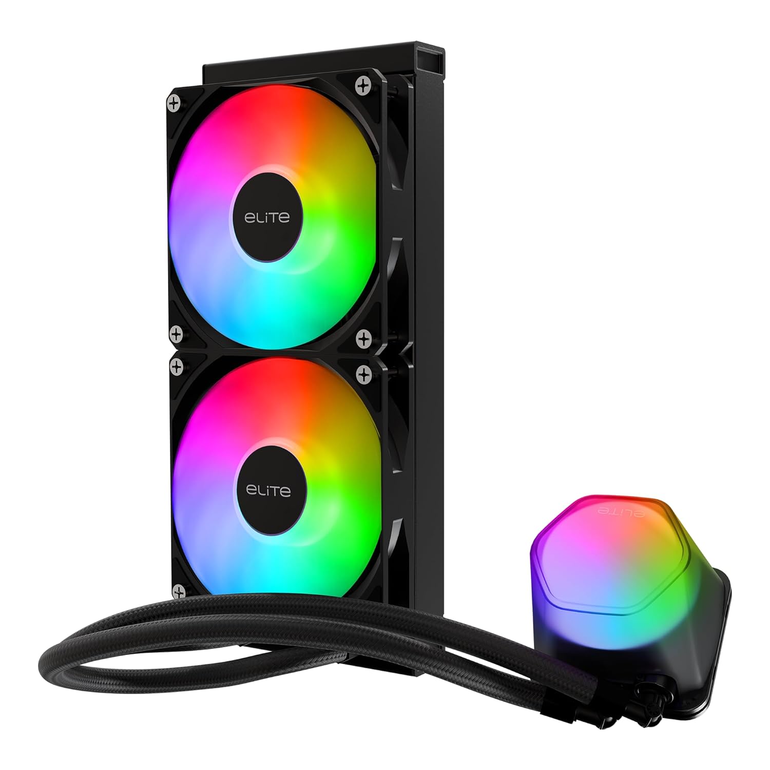Cooler Master Elite Liquid 240 ARGB CPU Liquid Cooler - 240mm AIO Water Cooling System