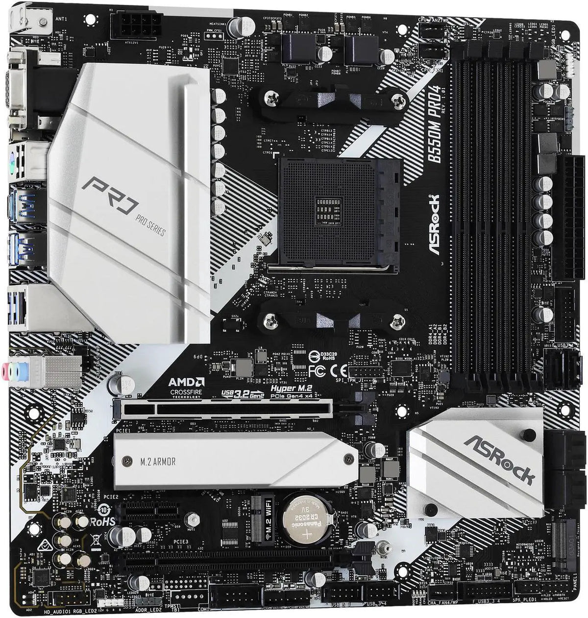 Carte mère ASRock B550M Pro4 – AMD B550, AM4, Micro ATX, DDR4