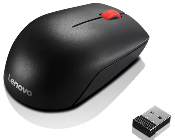 Souris sans fil compacte Lenovo Essential – Souris sans fil compacte – 1000 DPI – Noire