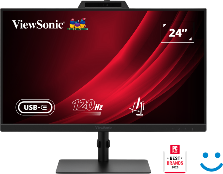 ViewSonic Video Conferencing Monitor VG2441V - 24" FHD | 120Hz, 4ms, USB-C, Windows Hello, 5MP Webcam