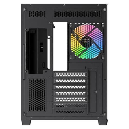 SAMA V60 Black ATX Mid-Tower Gaming Case | 7 ARGB Fans | Panoramic Tempered Glass