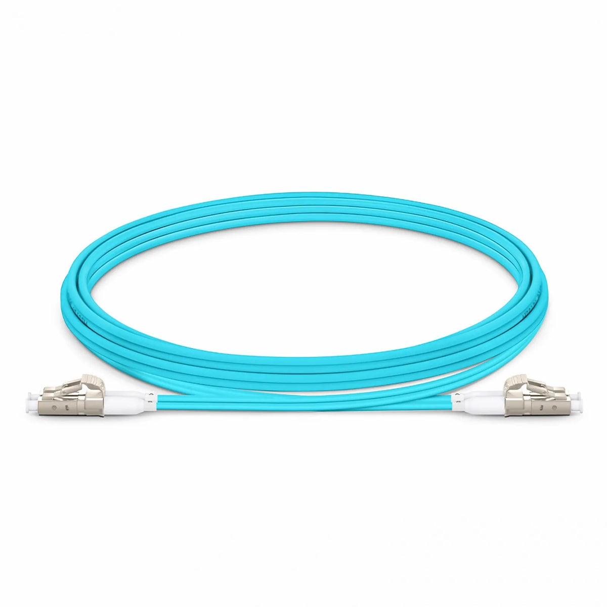 FS 2m OM4 Multimode Fiber Patch Cable - LC UPC Duplex to LC UPC Duplex | Aqua