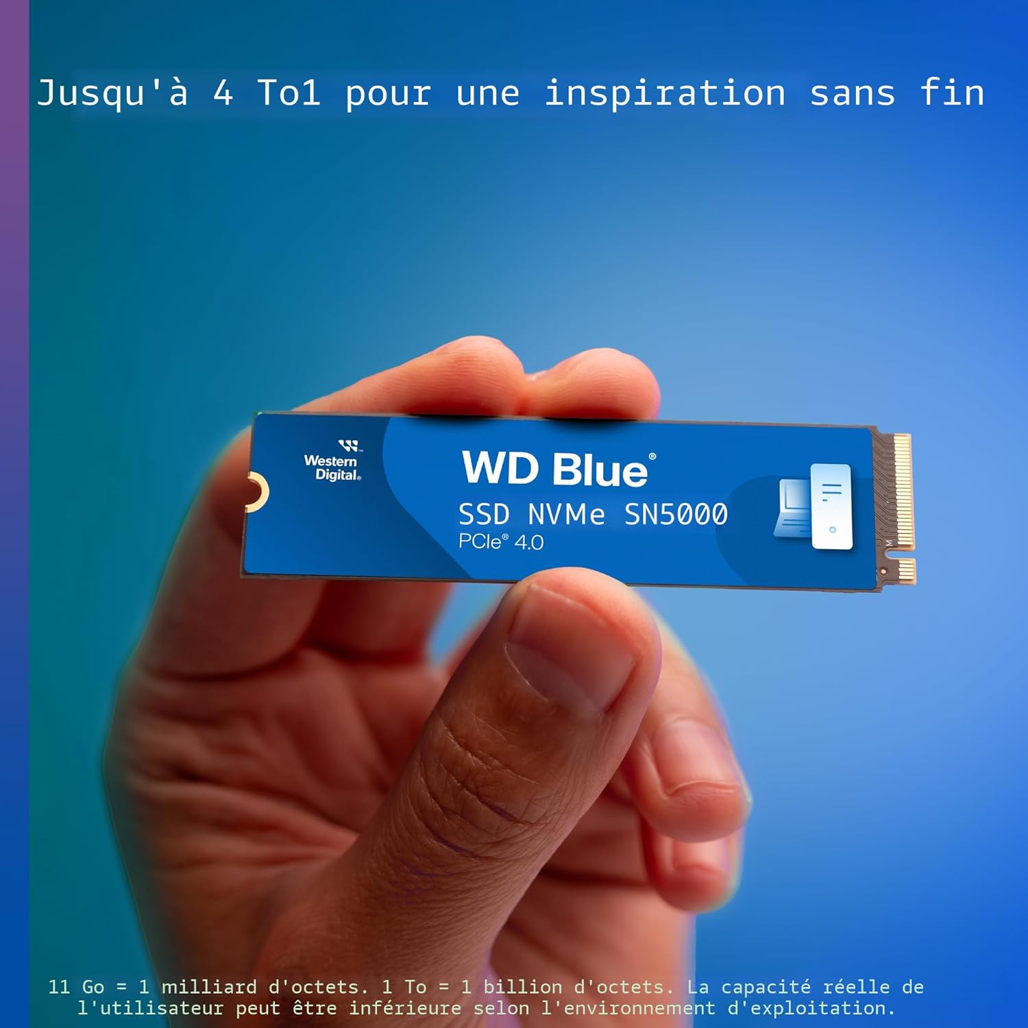 WD Blue SN5000 1TB PCIe 4.0 NVMe M.2 2280 SSD – Up to 5150 MB/s | WDS100T4B0E