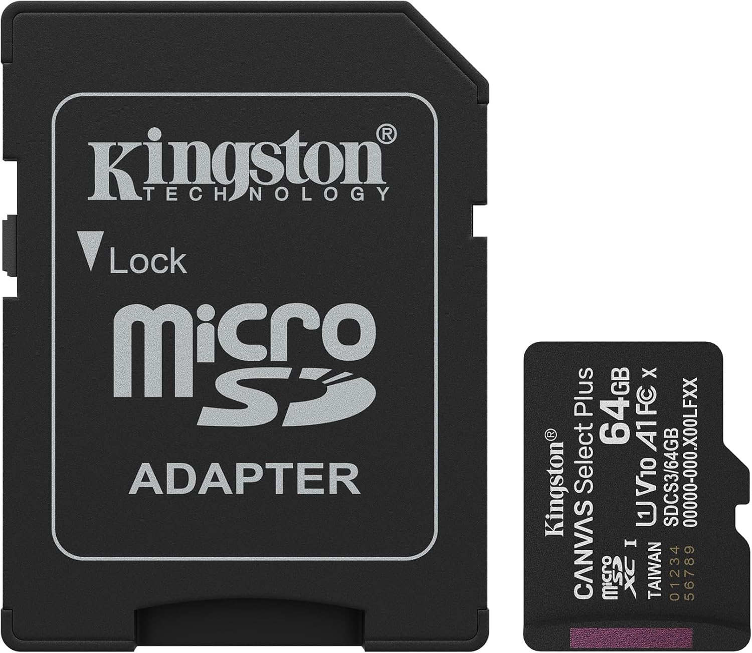 Carte mémoire microSDXC UHS-I Kingston Canvas Select Plus 64 Go – Jusqu'à 100 Mo/s