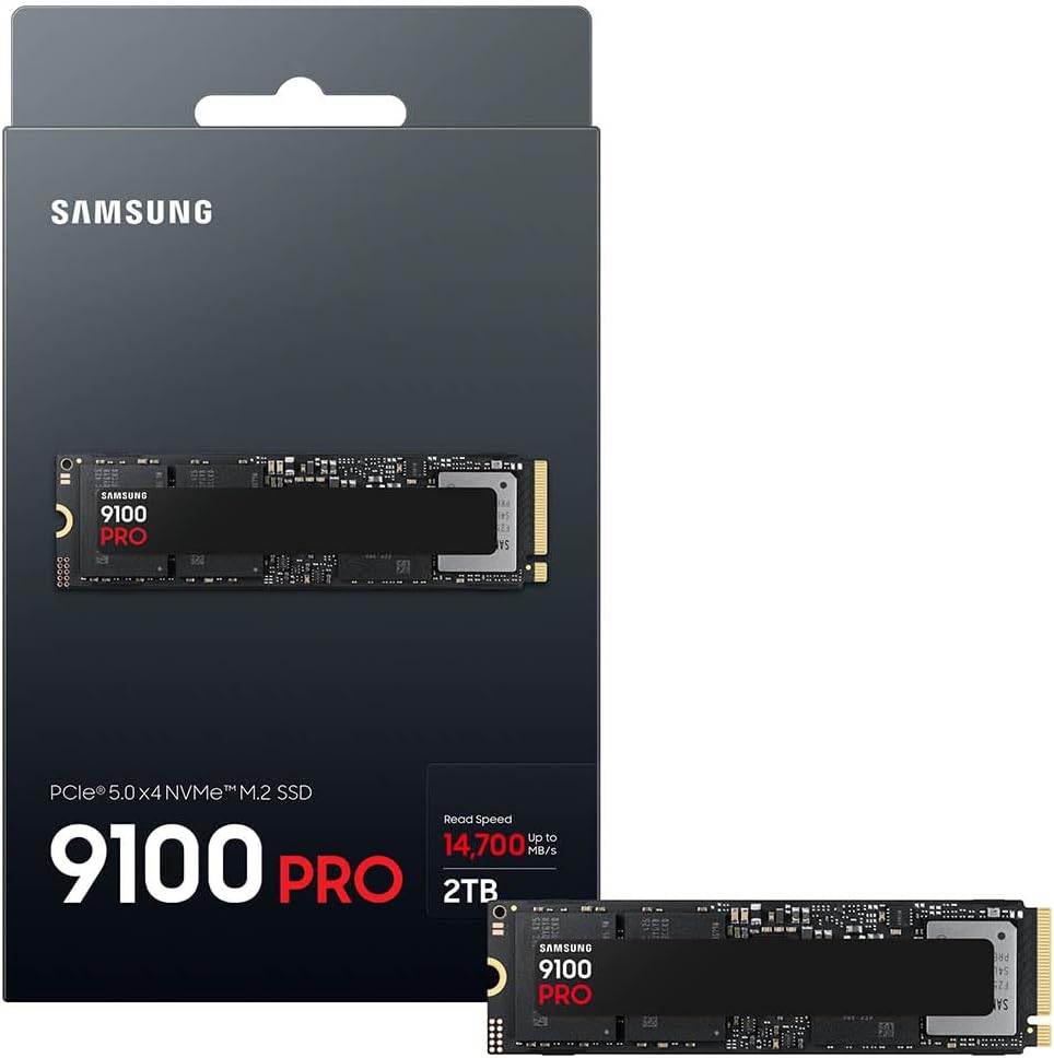 Samsung 9100 PRO 2TB PCIe 5.0 NVMe M.2 SSD – Up to 14,700 MB/s