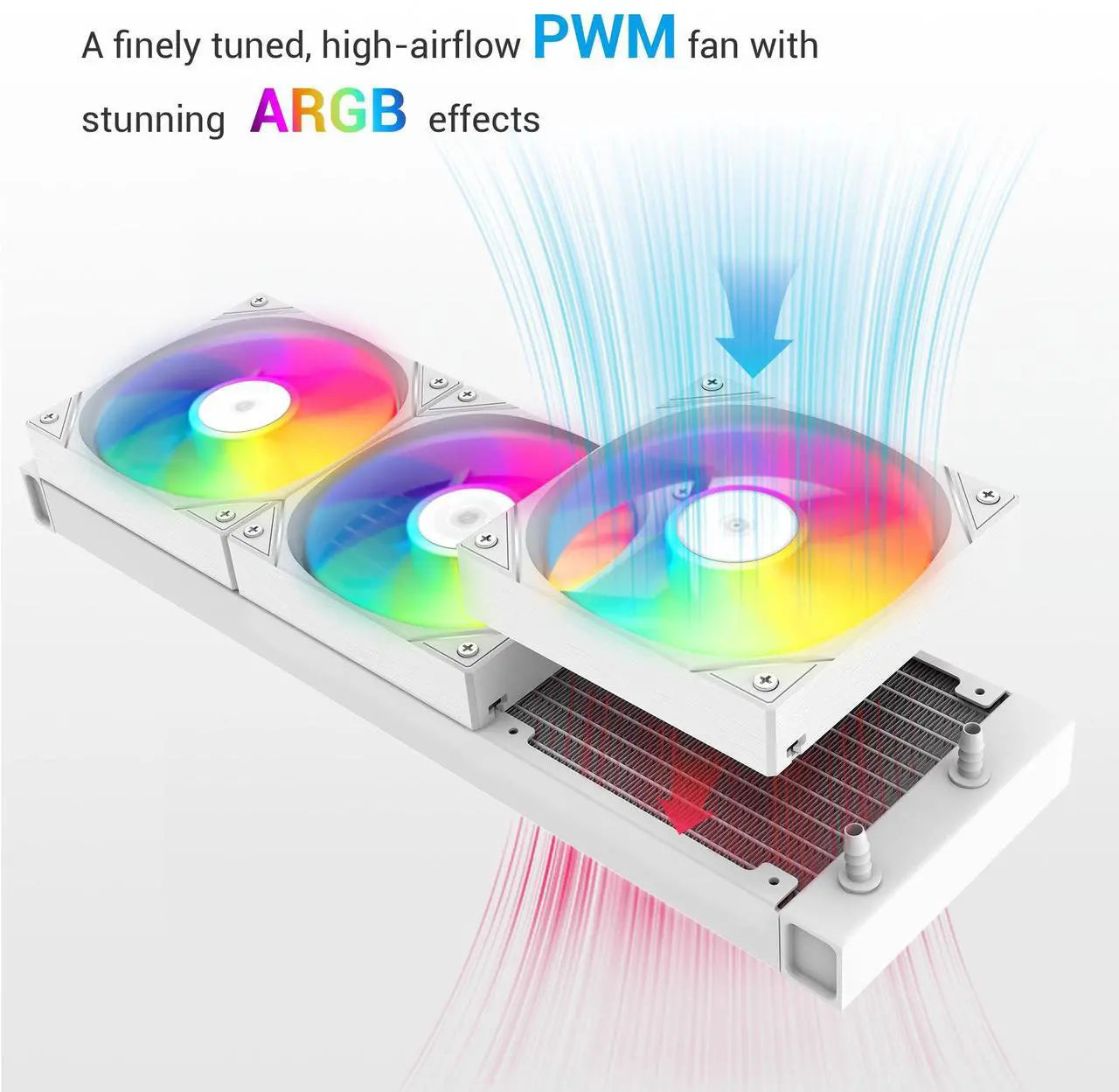 SAMA L60 360mm ARGB Liquid CPU Cooler - White | AIO Water Cooling System