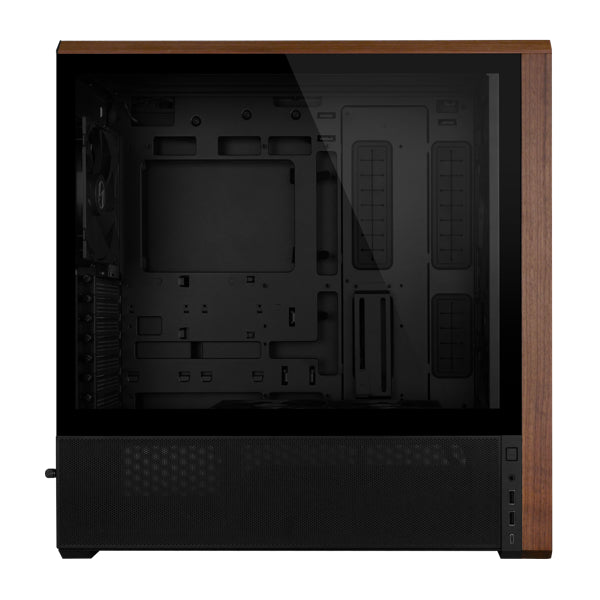 Lian Li LANCOOL 217 Black ATX Mid-Tower Case | 5 PWM Fans | Walnut Wood Accents