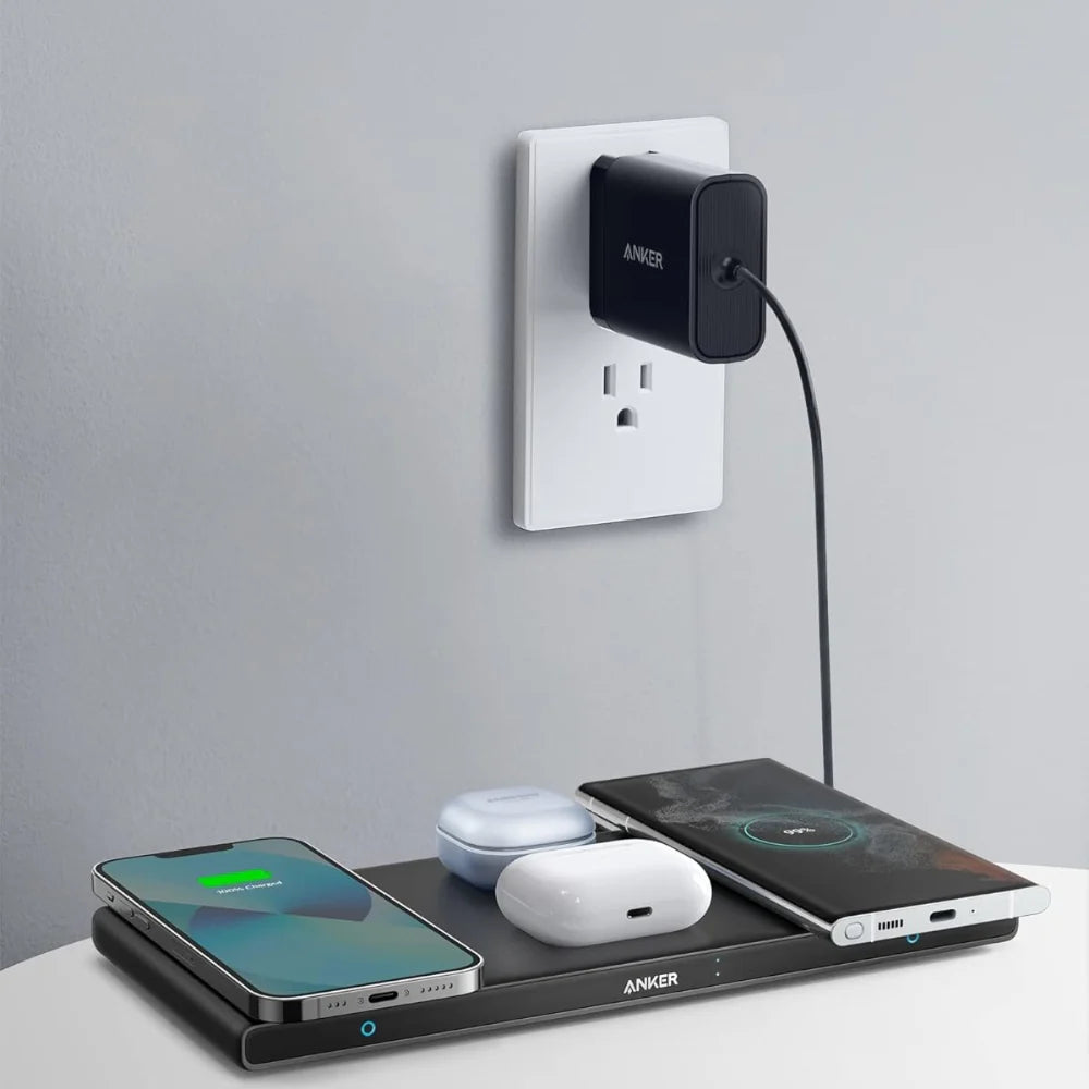Anker 552 5-in-1 Wireless Charging Station with USB-A Port – Qi Compatible