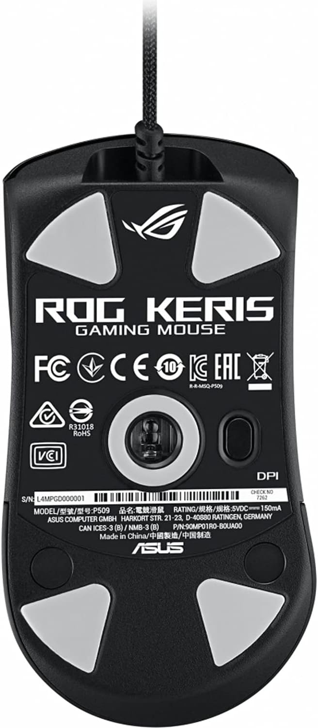 Souris gaming filaire ASUS ROG Keris – Souris gaming RGB ultra-légère – 16 000 PPP – Noir