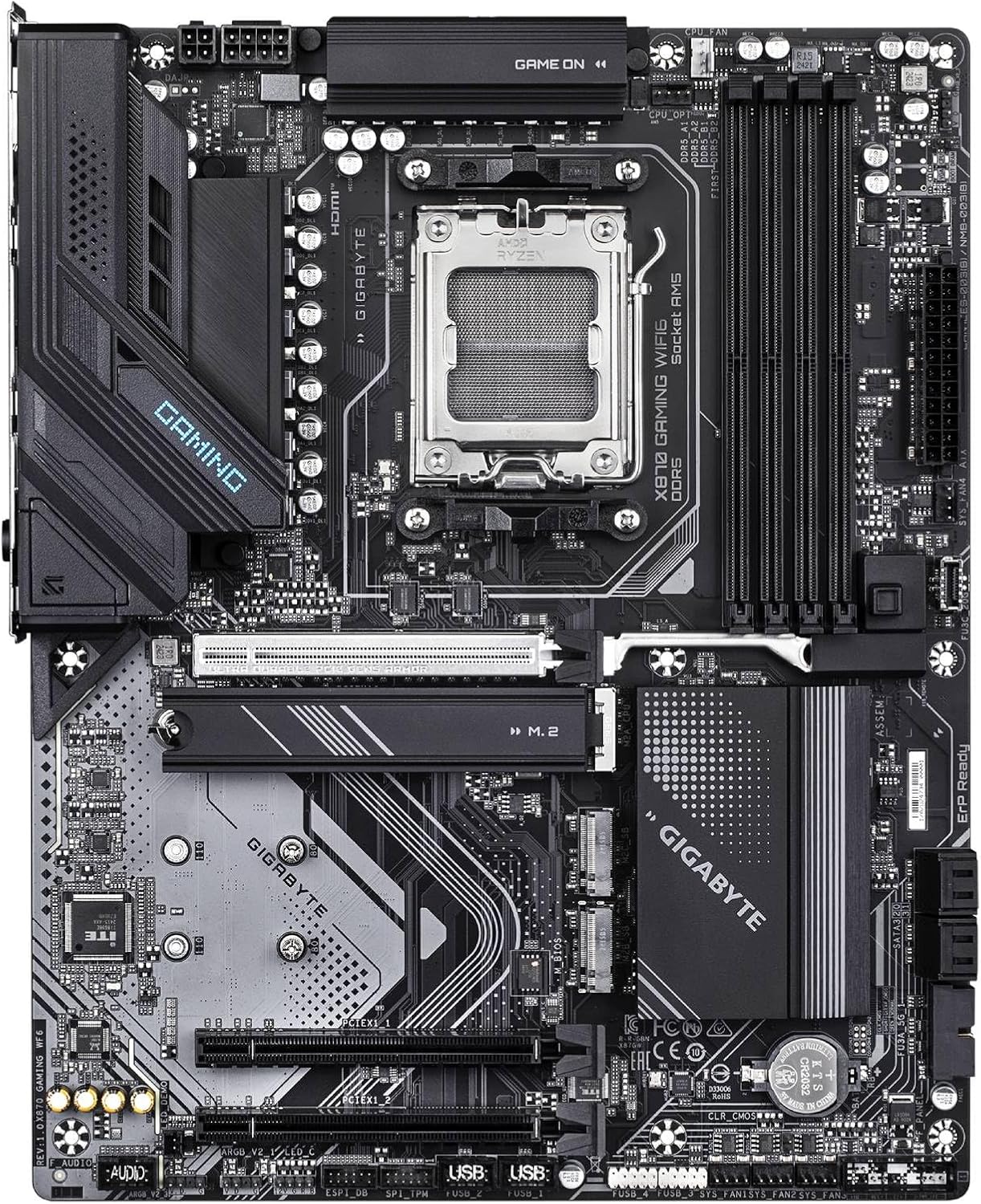 GIGABYTE X870 AM5 ATX Motherboard - DDR5, PCIe 5.0, USB4, Wi-Fi 6, 2.5GbE