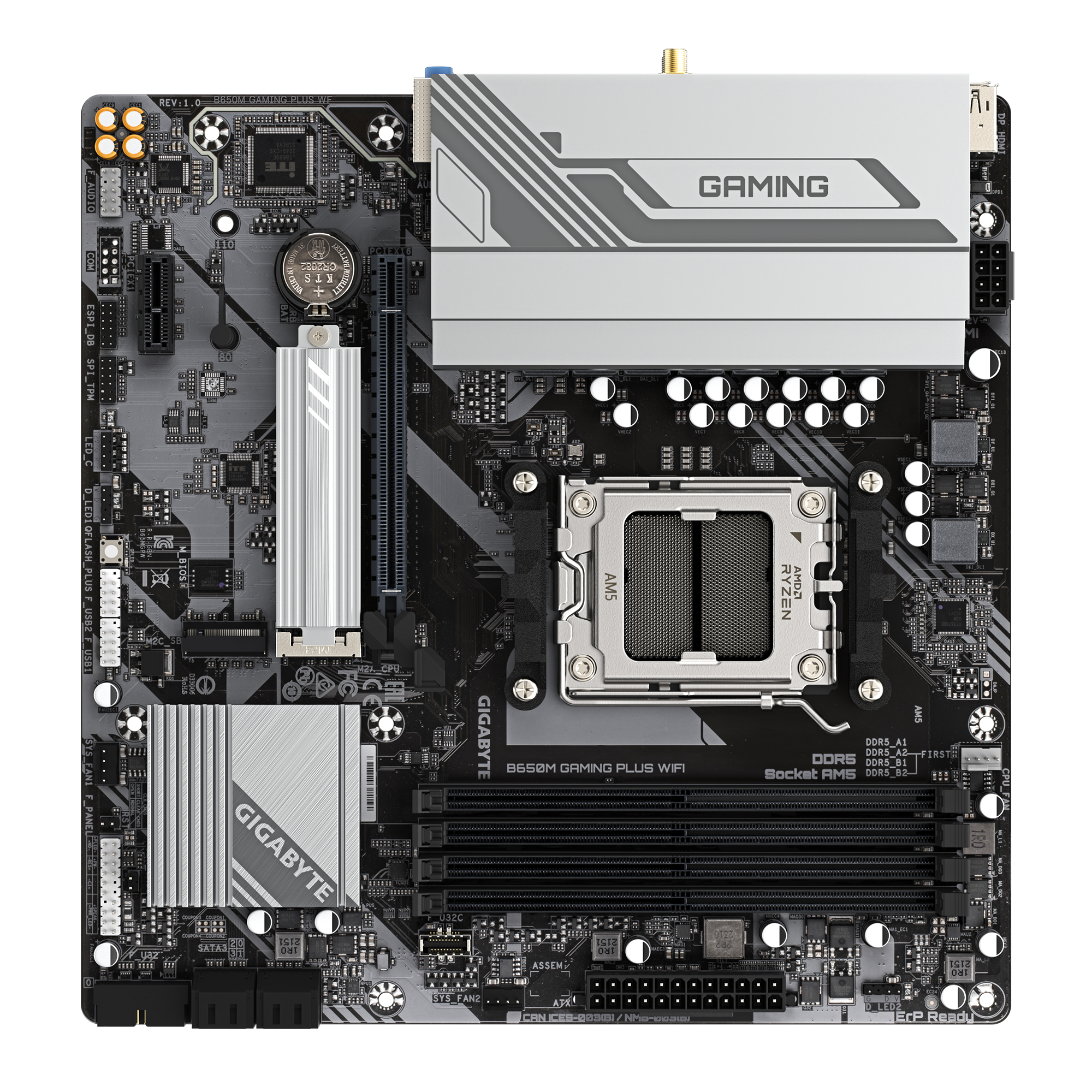 GIGABYTE B650 AM5 DDR5 Micro-ATX Motherboard - Wi-Fi 6E, PCIe 4.0, 2.5GbE LAN