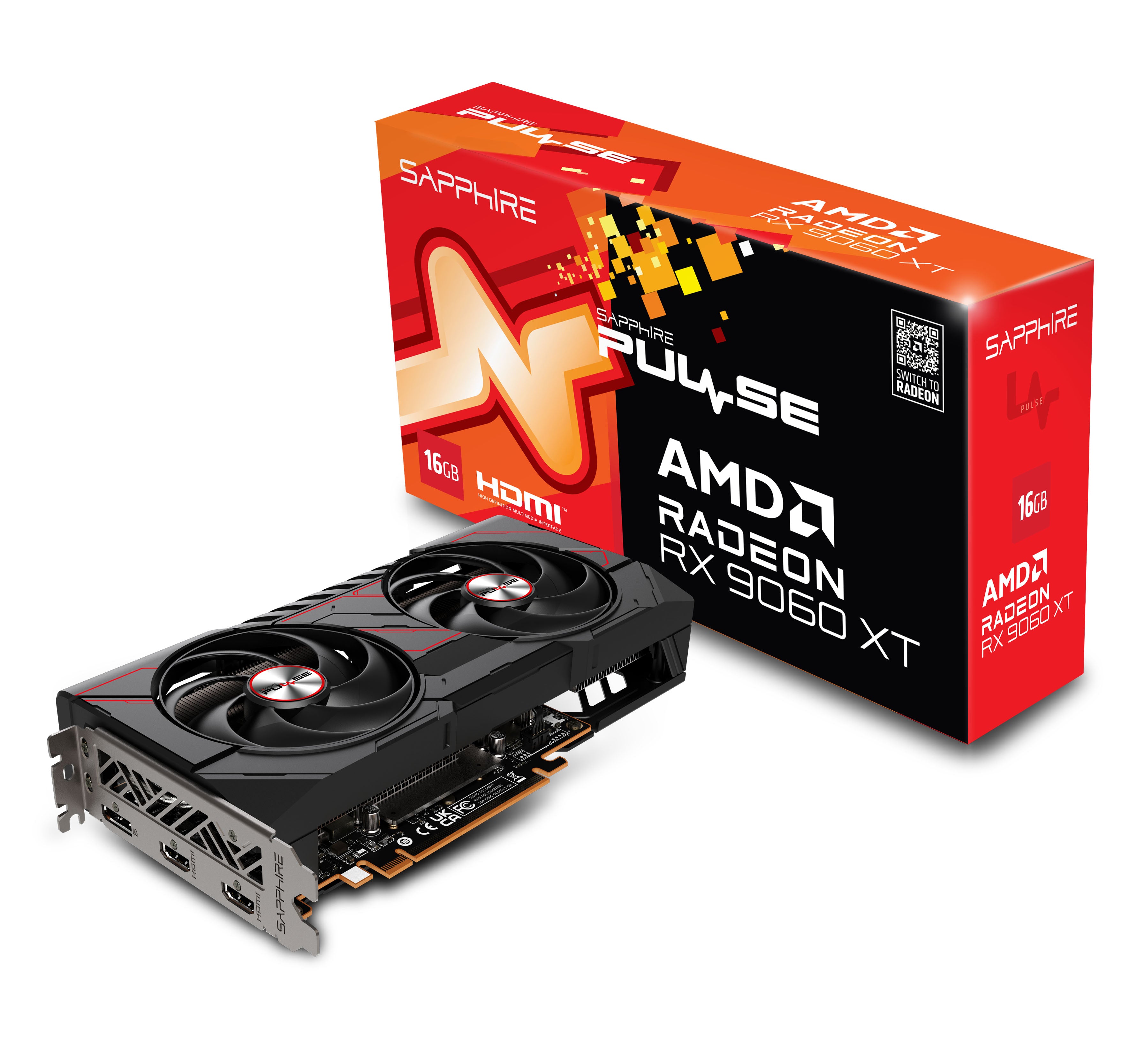 SAPPHIRE PULSE Radeon RX 9060 XT 16GB GDDR6 | Dual Fan, OC Edition, Compact Design