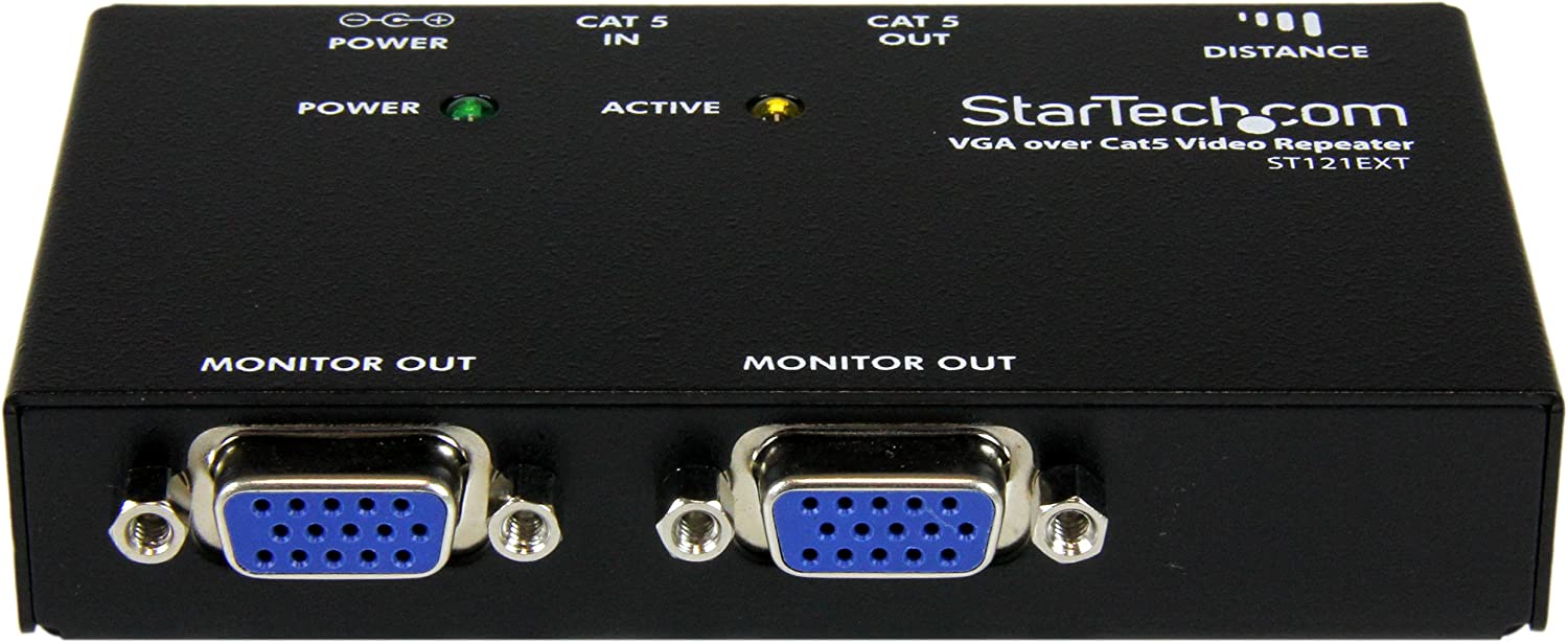 StarTech VGA Video Repeater for VGA over CAT5 Extenders - VGA Repeater for Line of ST121 VGA Extenders - 500 ft. 150 m (ST121EXT)