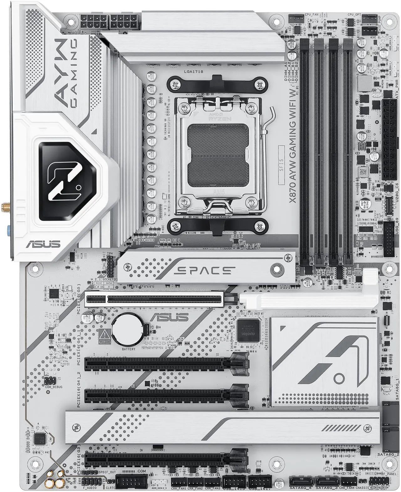 ASUS X870 AYW GAMING WIFI W AM5 ATX Motherboard - DDR5, PCIe 5.0, USB4, Wi-Fi 6