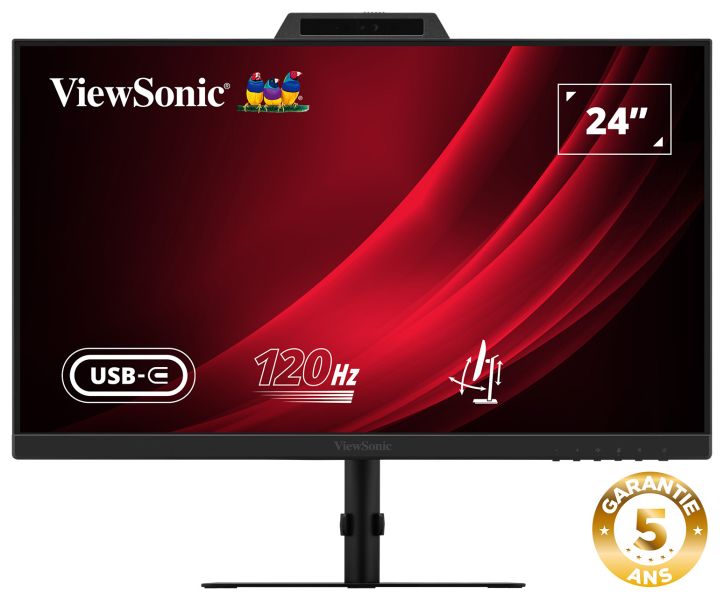 ViewSonic Video Conferencing Monitor VG2441V - 24" FHD | 120Hz, 4ms, USB-C, Windows Hello, 5MP Webcam