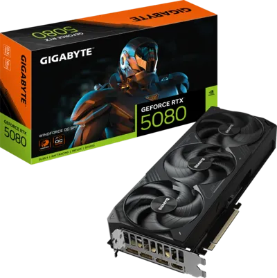 GIGABYTE GeForce RTX 5080 WINDFORCE OC SFF - 16GB GDDR7 | Triple Fan, OC Edition, SFF Ready