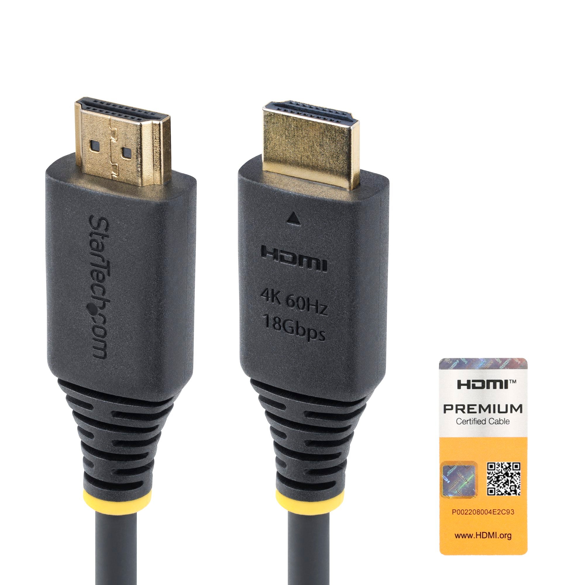 StarTech Câble HDMI 2.0 Premium Certifié 4K 60 Hz avec Ethernet – 3 m (10 pi)