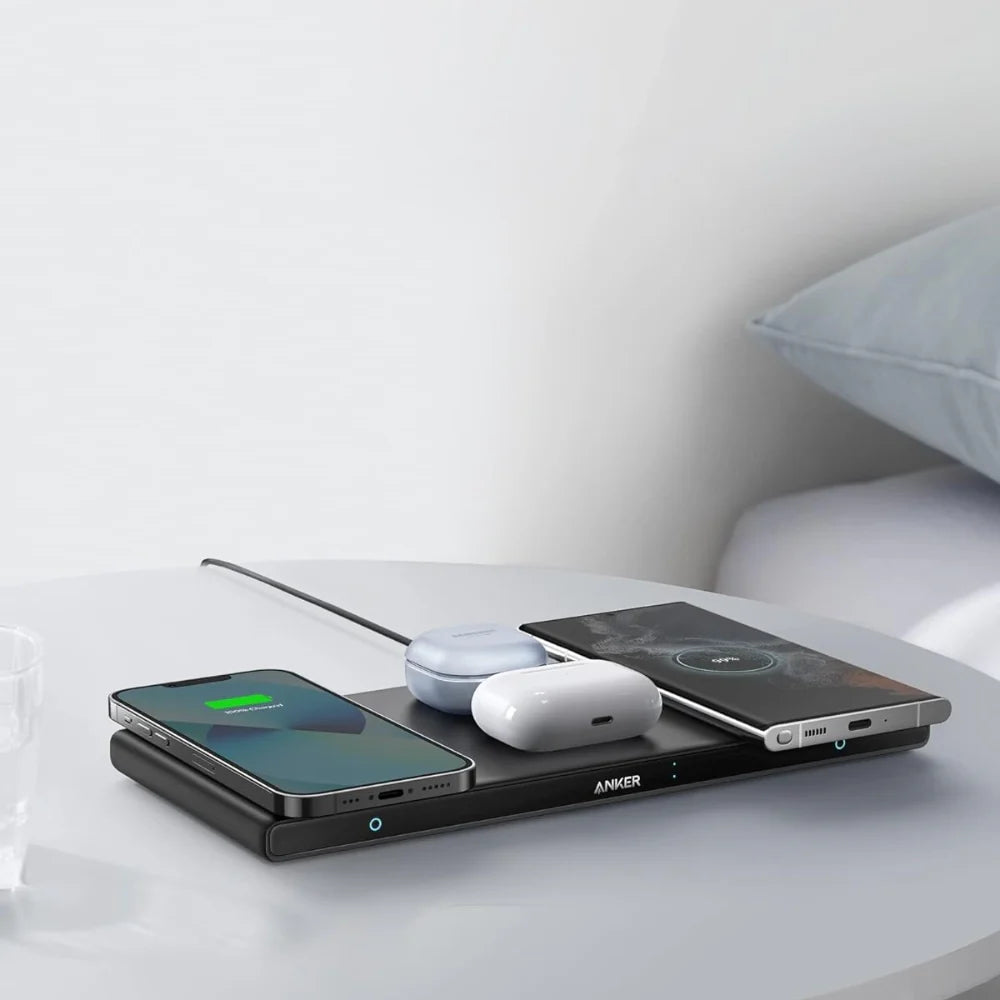 Anker 552 5-in-1 Wireless Charging Station with USB-A Port – Qi Compatible