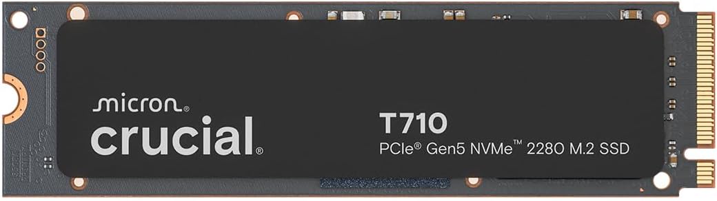 Crucial T710 1TB PCIe Gen5 NVMe M.2 SSD - Up to 14,900MB/s Read