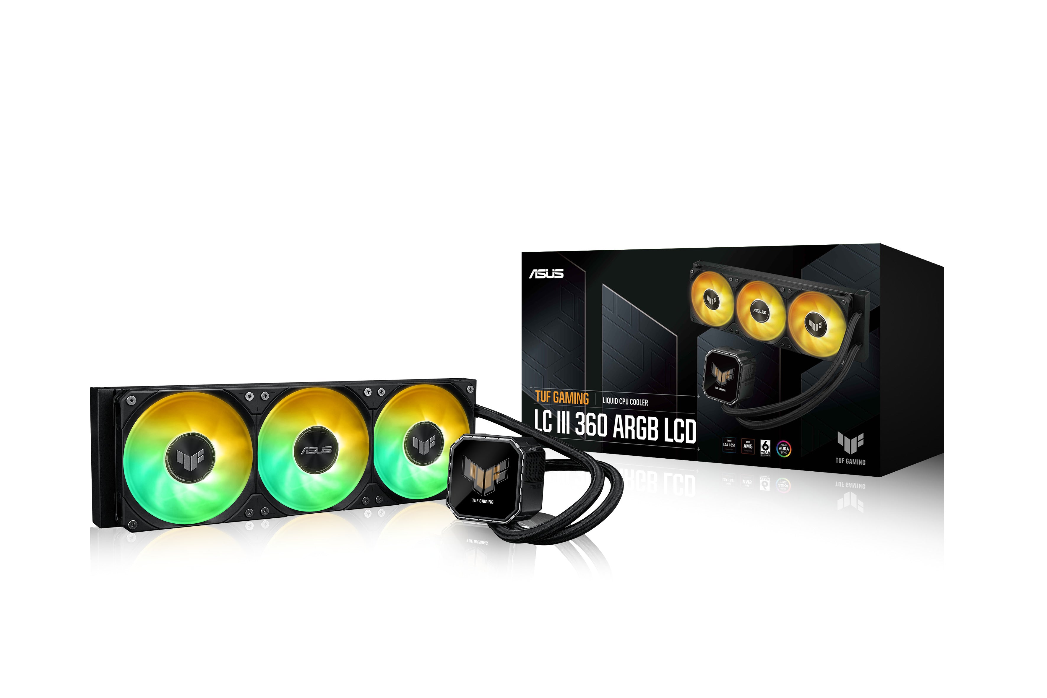 ASUS TUF Gaming LC III 360 ARGB LCD CPU Liquid Cooler - 360mm AIO Cooling System