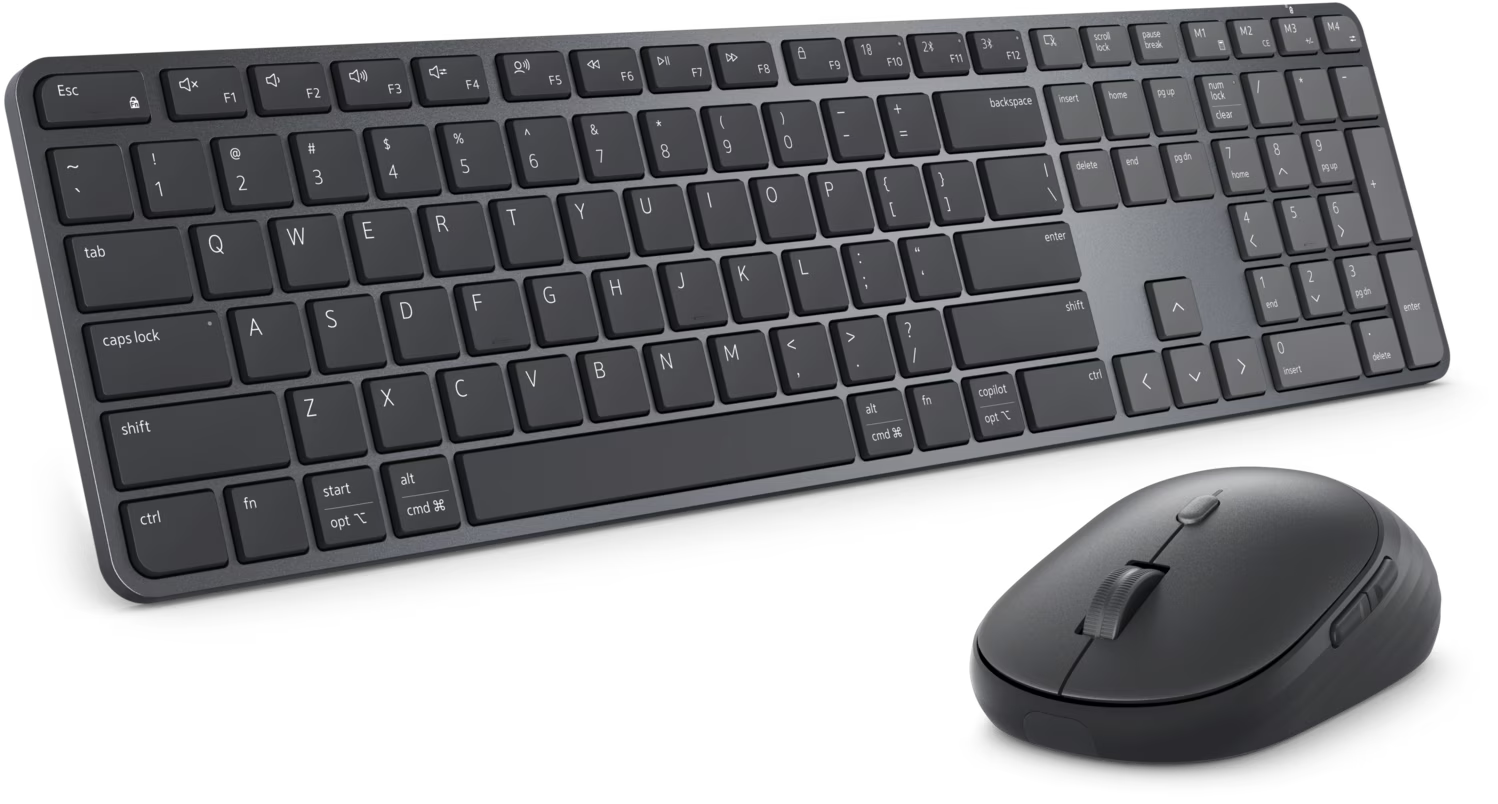 Dell Pro 7 Slim Wireless Keyboard and Mouse Combo KM726 – Bluetooth & RF – Black