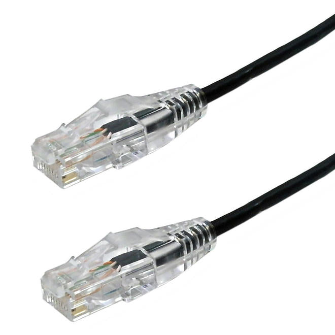 Cat6A UTP 28AWG Ultra-Thin Ethernet Cable 10Gbps - 20ft - Black