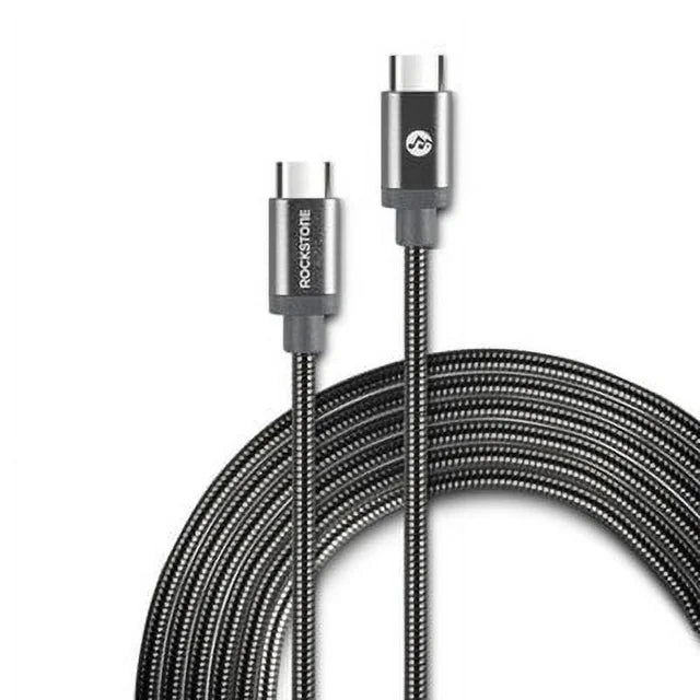 Rock & Stone Pet Proof Metal Braided USB-C to USB-C Cable (2 m)
