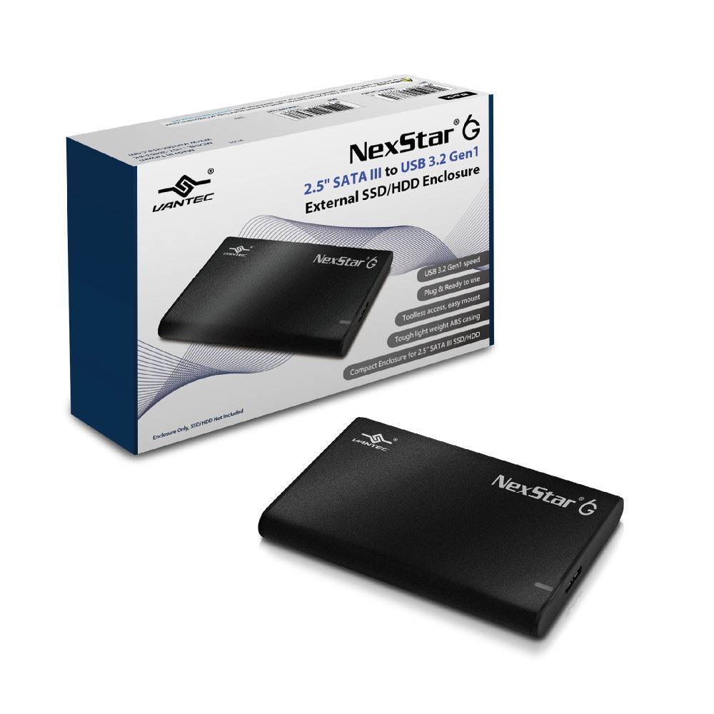 Vantec NexStar 6G 2.5" SATA III to USB 3.2 Gen 1 External HDD/SSD Enclosure – NST-268S3-BK