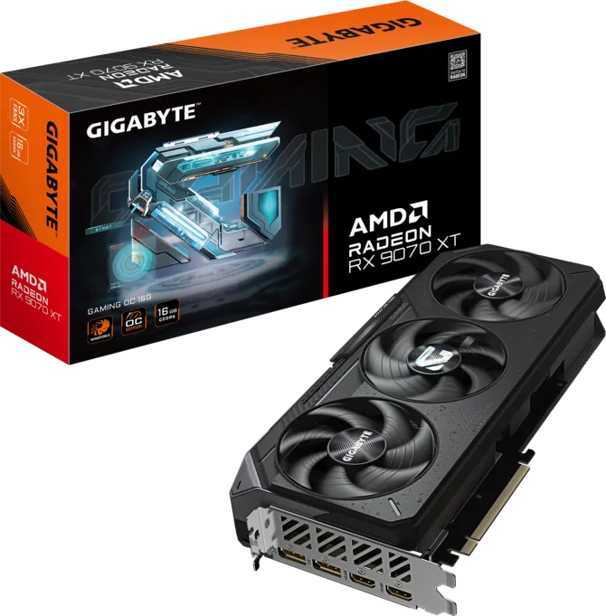 GIGABYTE Radeon RX 9070 XT GAMING OC - 16GB GDDR6 | WINDFORCE Cooling, OC Edition
