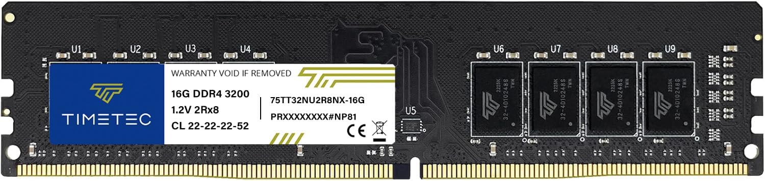 Timetec Select 16GB DDR4 3200MHz Desktop RAM - PC4-25600 CL22 UDIMM