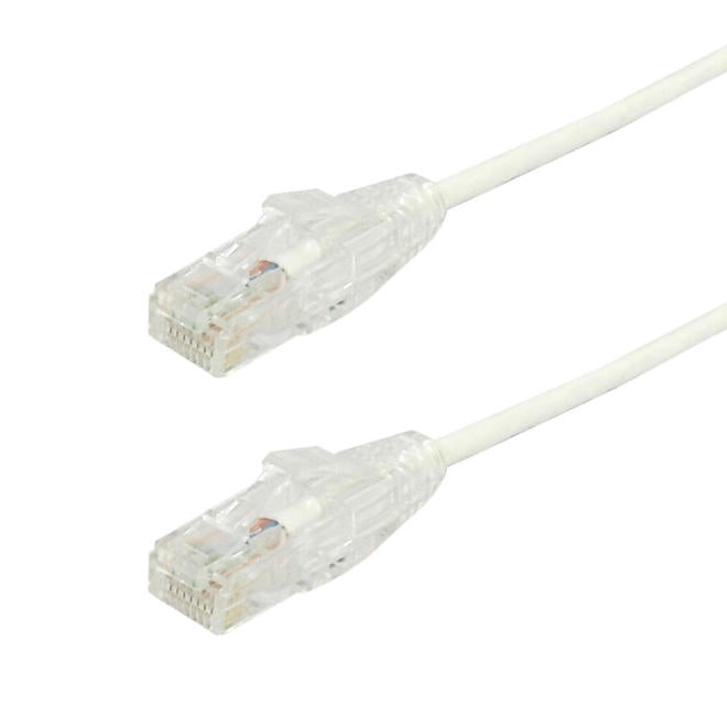 Cat6A UTP 28AWG Ultra-Thin Ethernet Cable 10Gbps - 1ft - White