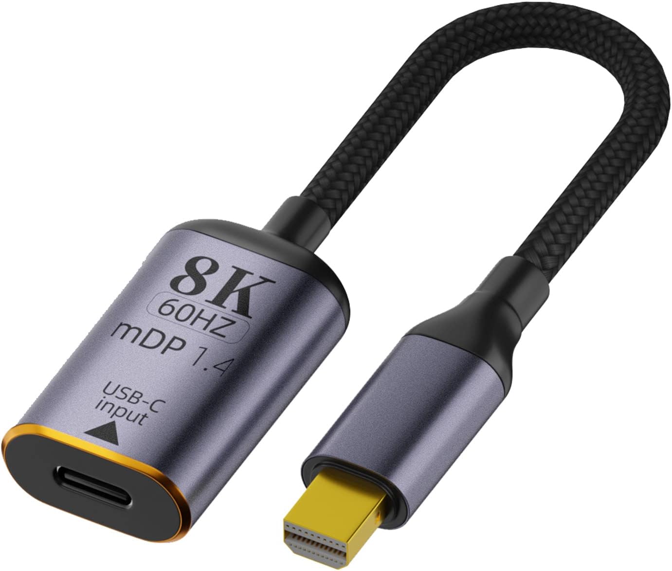USB-C Female to Mini DisplayPort Male 8K Adapter – 18cm