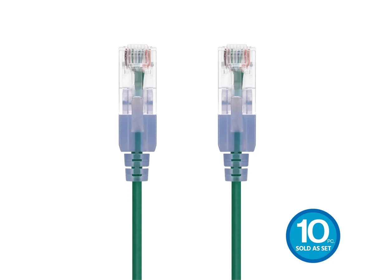 Monoprice SlimRun Cat6A Ethernet Patch Cable – 1 ft – Green