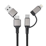 PrimeCables 4-in-1 USB-C/USB-A to USB-C/Lightning Fast Charging Cable 60W - 3.3ft